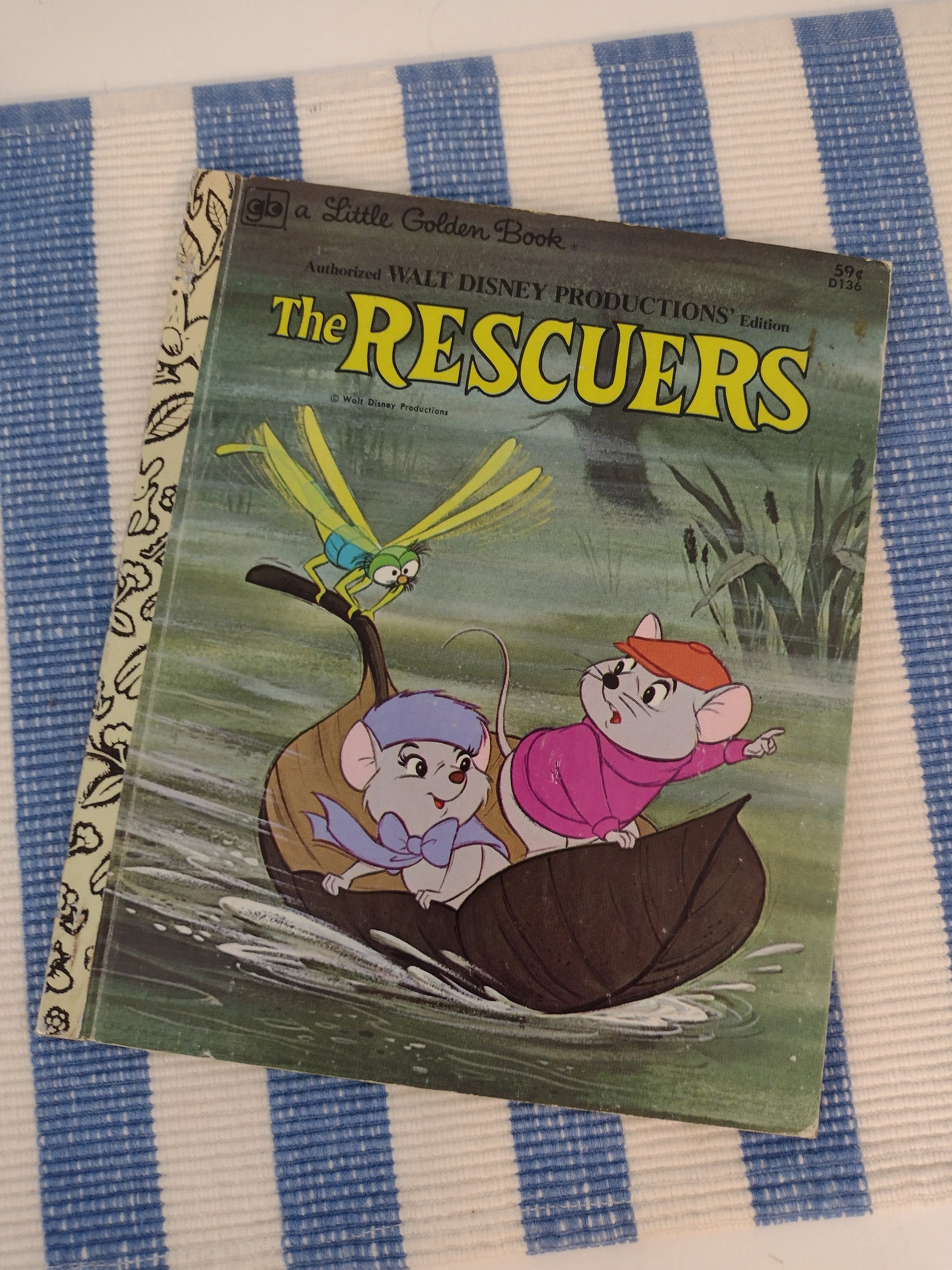 Vintage Little Golden Book Walt Disney the Rescuers 1978
