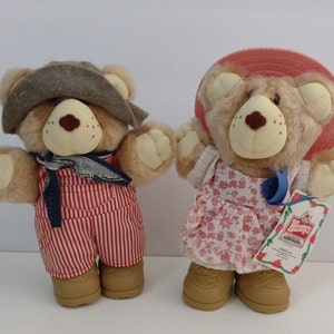 1986 Furskins Bears Dudley Furskin & Hattie Furskin - Wendy&#39;s