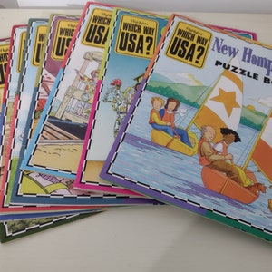 Fun Vintage Highlights Which Way USA 7 Activity Books Incomplete  Set- Some Written In