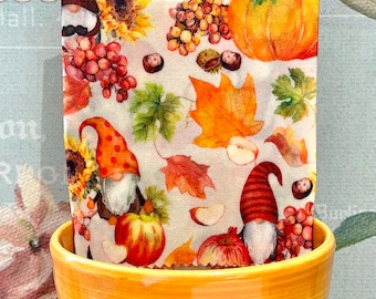 1 Beeswax Food Wrap. Individual. 28cm x 28cm Gonks, Gnomes, autumn, leaves, fruits and berries