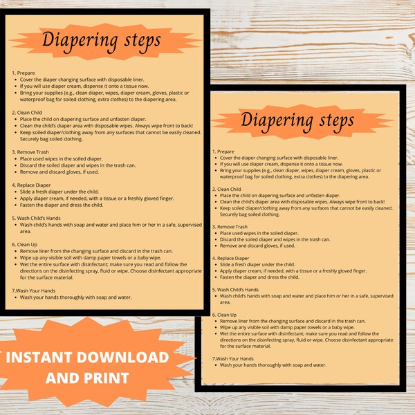 Diapering Posters Etsy