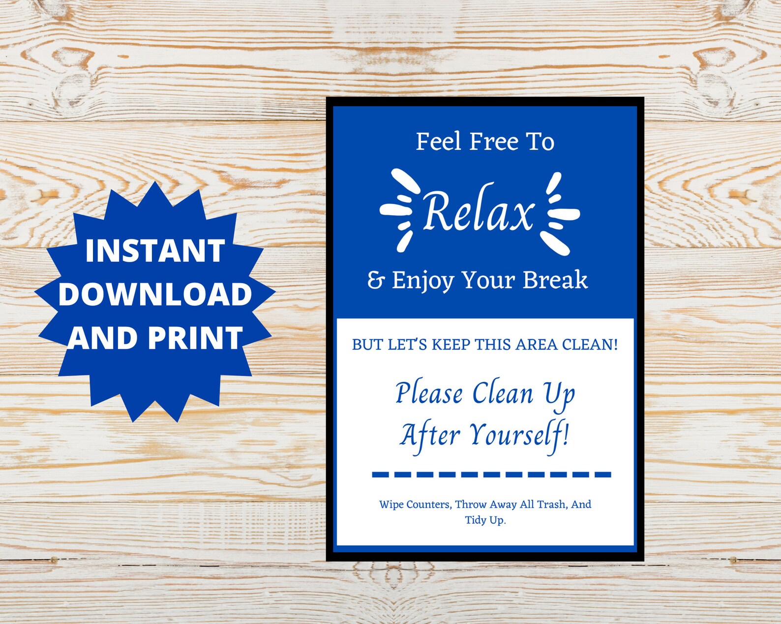 Keep Area Clean Signs 2 Printable Signs for Fridge and - Etsy