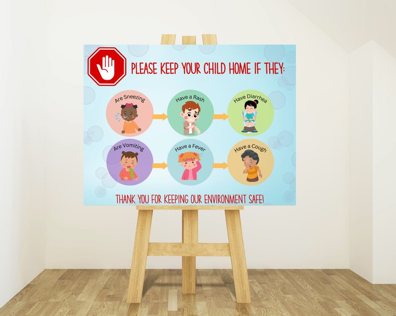 Classroom Rules Sign, Class Expectation Poster, Keep Sick Kids Home Print, Digital Educational
