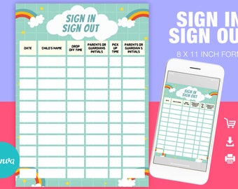 Preschool Sign in Sheet - Etsy