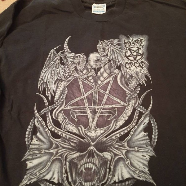 Chemise à manches longues vintage Mystic Circle 1999 Duitse Black Metal XL