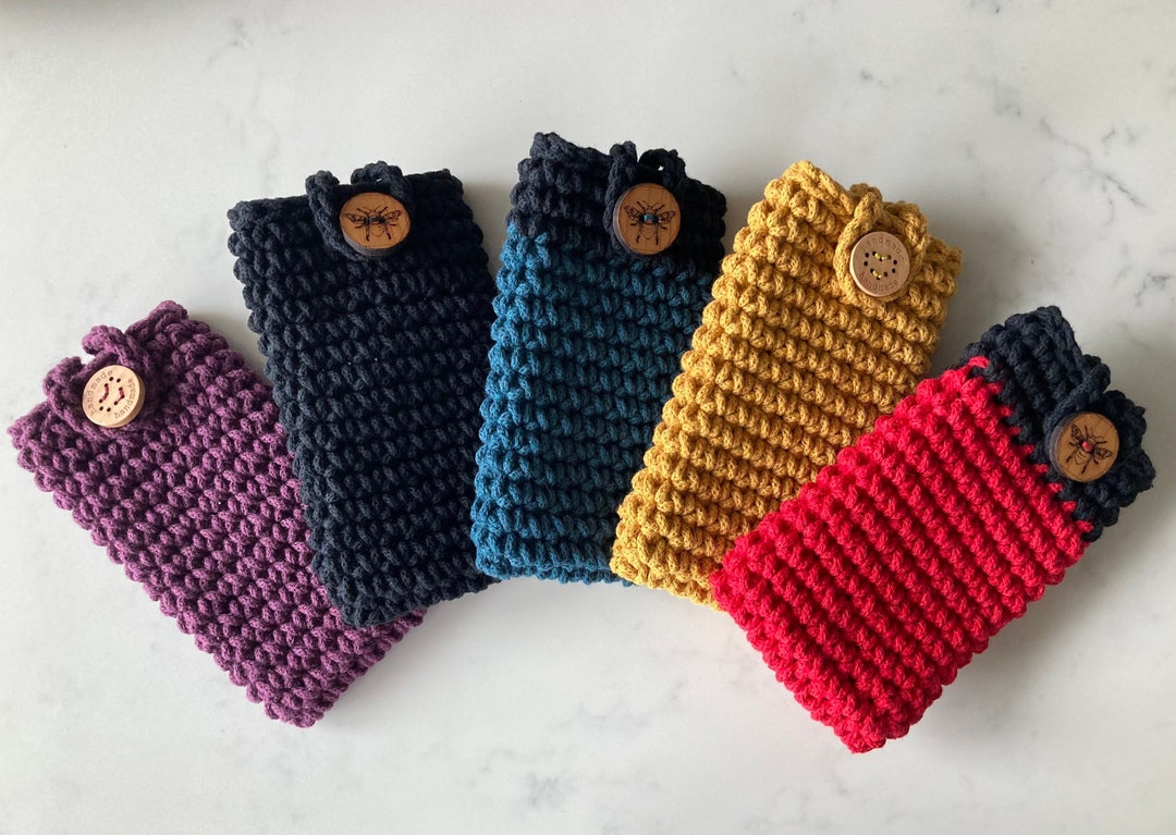 calcet-n-de-algod-n-para-m-vil-de-crochet-con-bot-n-etsy-espa-a