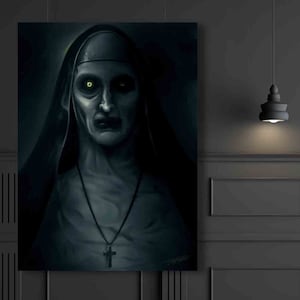 Art print Valak A4 A3 digital painting The Conjuring 2 Demon nun image 1