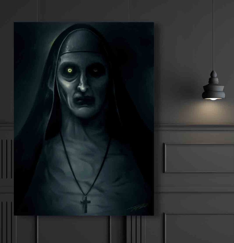 Art print Valak A4 A3 digital painting The Conjuring 2 Demon nun image 1