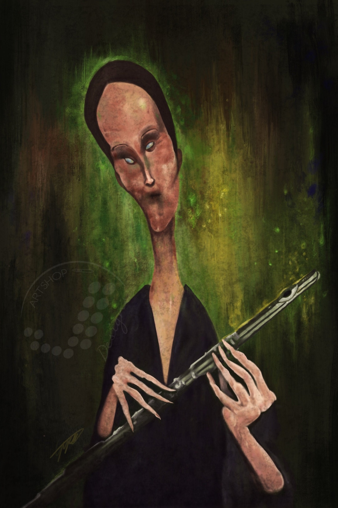 Canvas Print Judith Aka Flute Lady Painting Replica From IT Pennywise