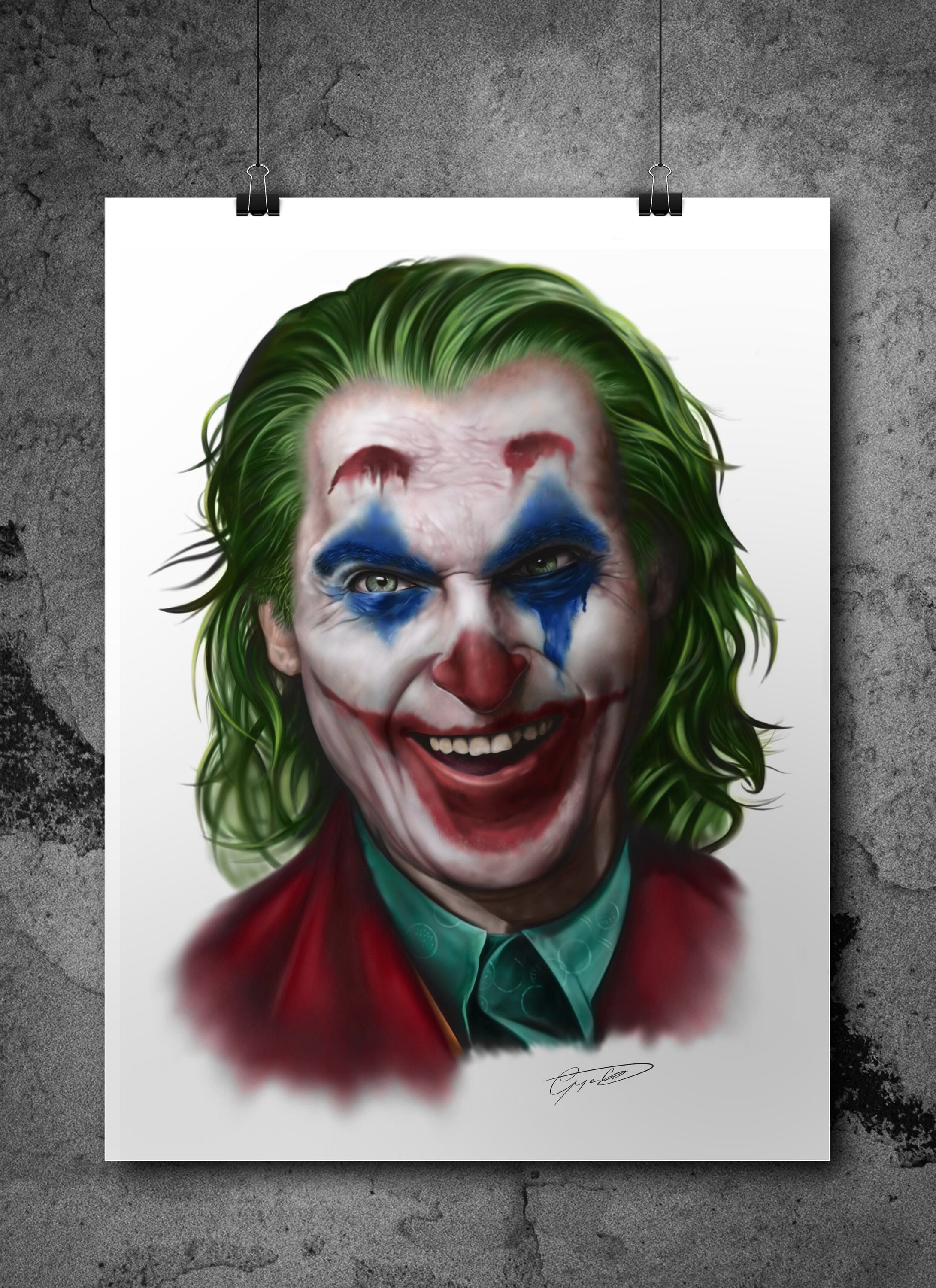JOKER／ジョーカー／絵画 JOKER』 @kuro_kami_art （黒紙×色鉛筆） 映画ジョーカーの