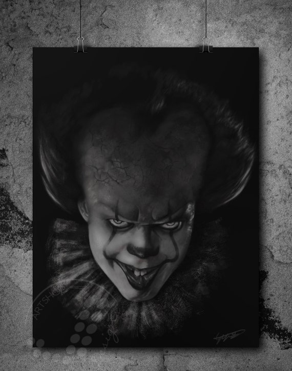 アートプリント「Hi Georgie」A4 A3 デジタルペインティング ピエロの