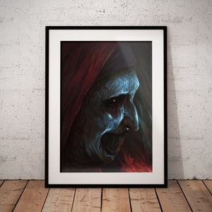 art print &quot;The Defiler&quot; digital painting Valak The Conjuring Demon nun