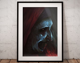 art print "The Defiler" digital painting Valak The Conjuring Demon nun