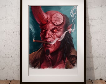 Art print "Red" Hellboy Digital painting