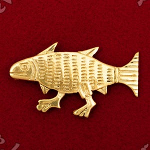 Medieval Fish with Legs Badge: Marginalia Creature from a 13th-Century English Manuscript, Perfect for Medieval Costume