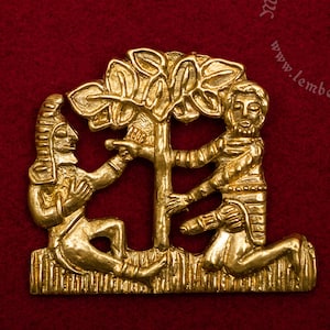 Shameless secular Medieval badge replica. Pilgrim pin for a hat or a cloak, for Renaissance costume 14th century.
