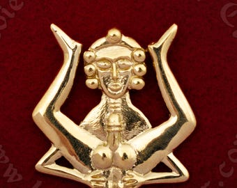 Cheeky Acrobat medieval badge. Pilgrim pin for a hat or a cloak, for Renaissance costume 14th century.