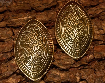 Viking tortoise fibula. Finland, reenactment 11th-12th century. Brooch set for Hangerock. Two fibula for Viking upon dress. SCA/LARP costume