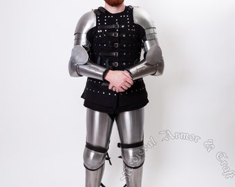 Full set of knight armor "Titanium Footman". Buhurt medieval armor, Ukrainian quality. Perfect for beginners from the helmet to shoes.