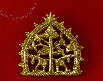 Ironic Shameless Medieval Pilgrim Badge Phalluses Among Greenery Badge. Replica of the 14-15th-century pin for medieval renaissance costume.