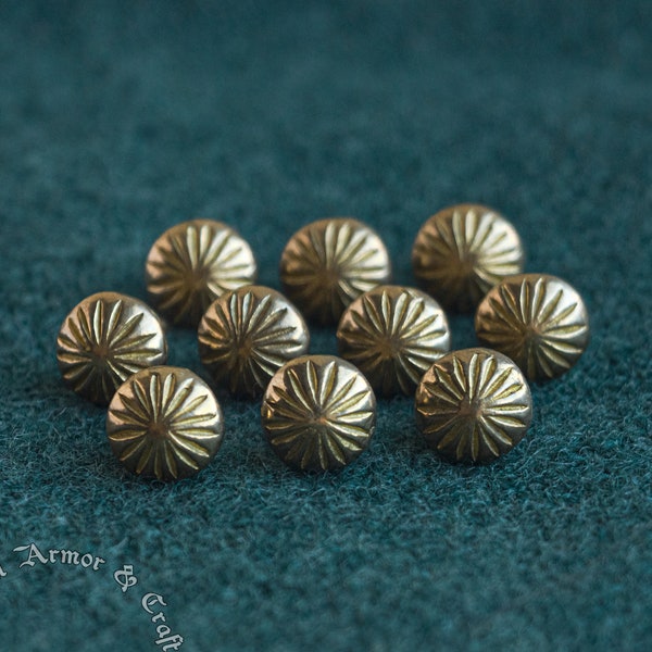 Viking gold(brass) buttons for the reenactment, SCA, cosplay dress of the 10th-11th centuries from Birka and Kyiv Rus.