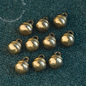 Viking and Early Medieval gold(brass) buttons for the reenactment, SCA, cosplay dress of the 10th-11th centuries. Shestovytsia, Kyiv Rus.