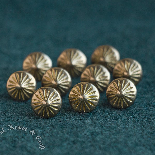 Boutons vikings en or (laiton) pour la reconstitution, SCA, robe cosplay des Xe et XIe siècles, provenant de Birka et de la Russie de Kiev.