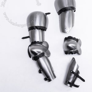 Floating arms set for Buhurt . Tempered shoulders, bracers, elbows for full contact medieval 14-th century knight set.