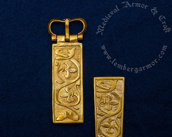 Medieval casting belt set replica, Hungary, 13th-14th centuries. Suitable for a strap width of 30 mm.