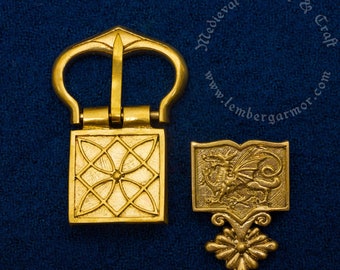 Medieval casting belt set replica 14th-15th centuries, Europe. Suitable for a strap width of 30 mm.