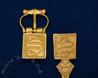 Medieval casting belt set replica 14th century, England. Suitable for a strap width of 30 mm