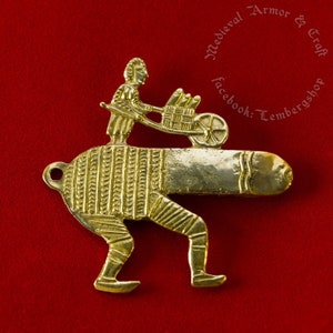 The secular badge. Medieval Pilgrim Badge "Big family". Replica of the 1350-1400 pin for medieval and renaissance costume.