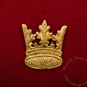 Crown secular Medieval badge replica. Pilgrim pin for a hat or a cloak, for Renaissance costume 14th century.