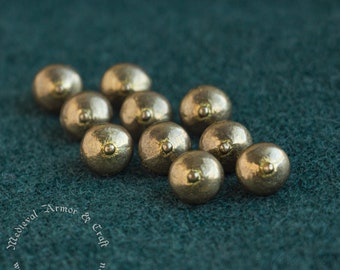 Medieval gold(brass) buttons 11th-15th centuries for the reenactment, SCA, cosplay. Perfectly decorate a medieval  costumes.