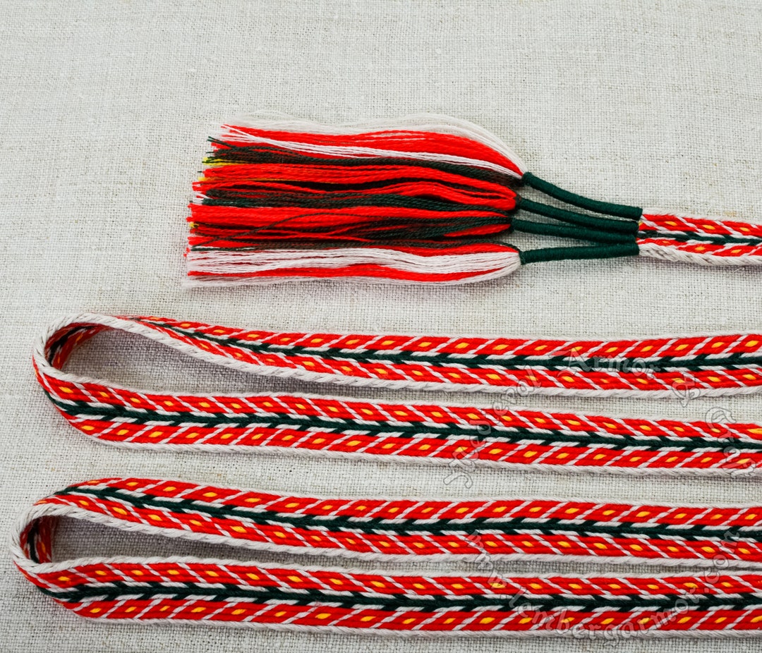 Oseberg Roses Pattern Tablet Woven Wool Belt. Inspired by Oseberg(roses) Find Norway, 9th ...