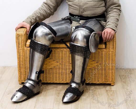 Legs protection for Eastern armor. Set for buhurt and steel fight. Hardened chain mail Mongol for HMB IMCF LARP and cosplay