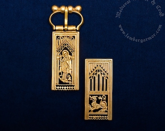 Medieval casting belt set replica 14th-15th centuries, Denmark. Suitable for a strap width of 28-30 mm.