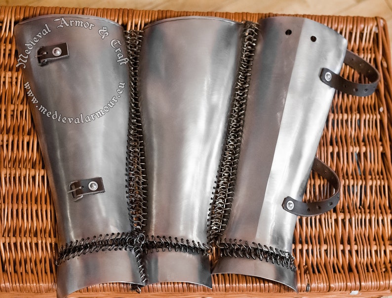 Hardened Eastern Greaves With the Chain Mail. Buhurt and Steel Fight ...