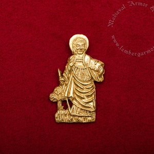 Saint Odilia of Alsace Medieval badge replica. Pilgrim pin for a hat or a cloak, for Renaissance costume 14th-15th centuries.