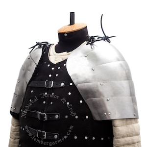 Titanium cavalry knights&#39; spaulders for Buhurt. Late medieval shoulder armor for Buhurt International, BL, SCA, IMCF, and Armored Combats.