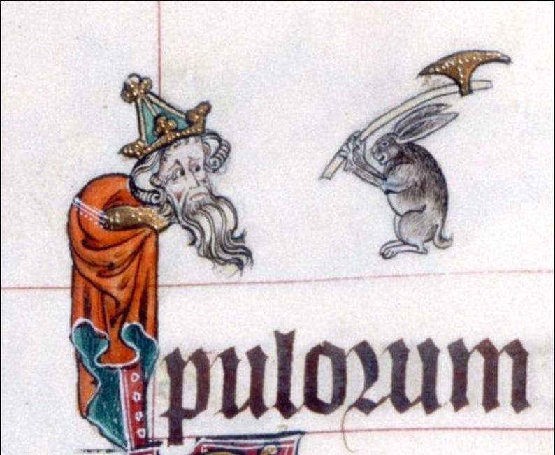 Medieval Killer Rabbit Badge: Bunny With an Ax, Inspired by 14th ...