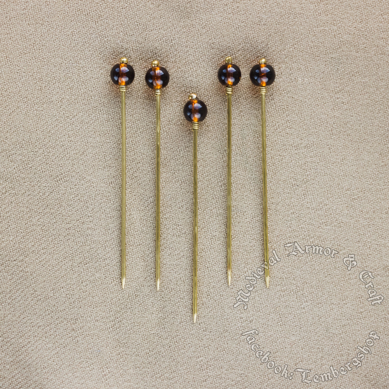 Amber Medieval pins for a headdress 5prc set the Hairpins Etsy