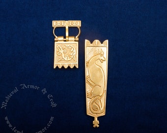 Medieval casting belt set replica 14th century, France. Suitable for a strap width of 28-30 mm