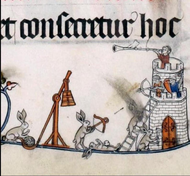 Medieval Killer Rabbit Badge: Bunny With an Arbalet, Inspired by 14th ...