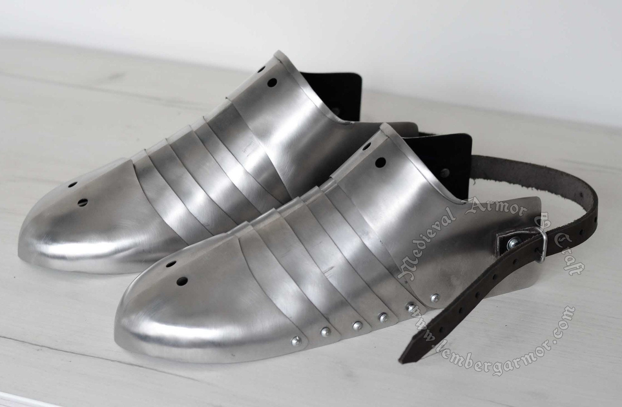 Medieval knight Armor pair of Sabatons shoes Knight Gothic Combat