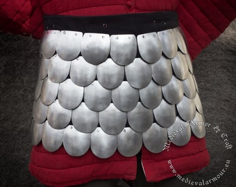 Falda medieval de escamas de caballero. Para Larp, disfraces de cosplay y juegos de rol, SCA, HMB, IMCF. Protección de muslos y caderas.