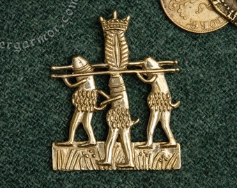 Shameless Medieval Pilgrim Badge Phalluses Carrying a Vulva on a Bier. Replica of the 14-15th century pin, for medieval renaissance costumes