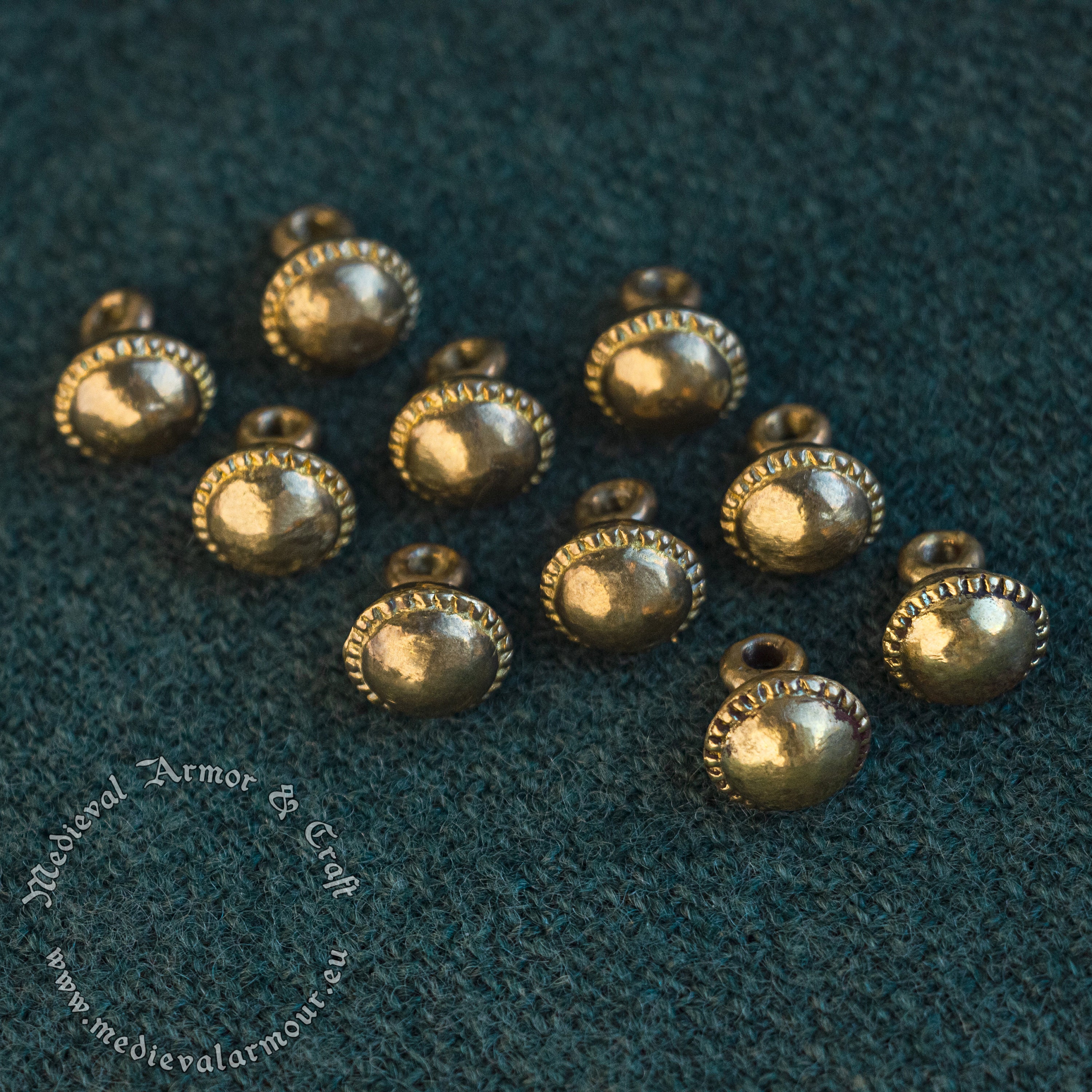 Medieval brass buttons, the 11th-15th centuries for the reenactment  costumes, SCA, Cosplay