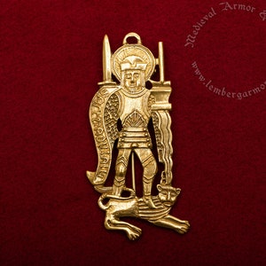 Saint Adrian Medieval badge replica. Pilgrim pin for a hat or a cloak, for Renaissance costume 15th century.