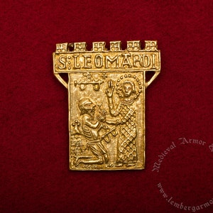 Saint Leonard of Noblat Medieval badge replica. Pilgrim pin for a hat or a cloak, for Renaissance costume 11th-12th centuries.
